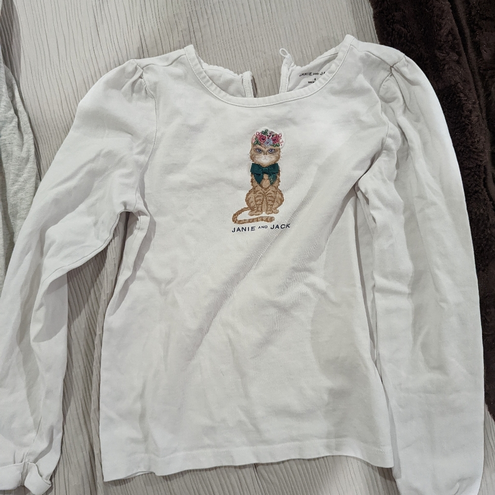 Janie and Jack long sleeves white t shirt